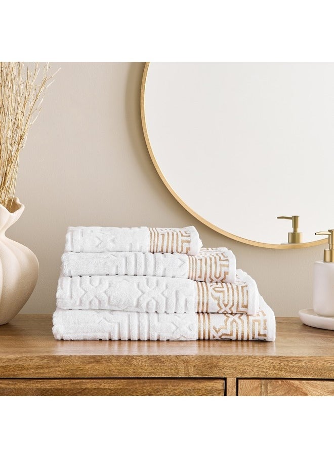 Home Box - Skyline Mirage Lurex Patterned Cotton Bath Towel 140 x 70 cm - Image 1