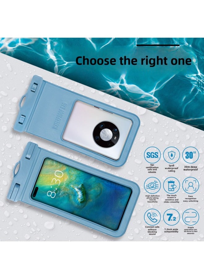 Generic - Waterproof Mobile Phone Bag For Water Park Can Touch Screen Swimming Waterproof Mobile Phone Case Takeaway Special Mobile Phone Seal-Color:Macaron Blue (for 99% Models)-Dimensions:independent Packaging - Image 1