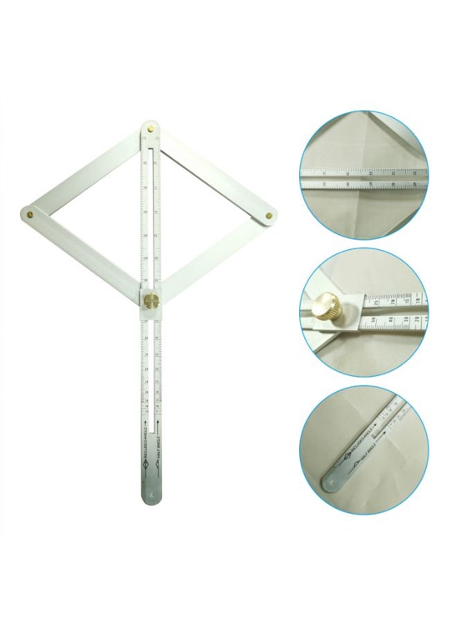 Generic Professional DIY Multi-Angle Corner Finder Protractor Tile Silver  - Image 4