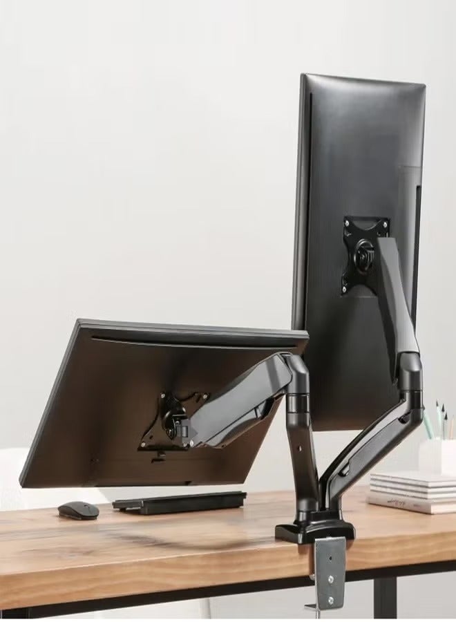Skill Tech SH F160 Desk Mount Stand Full Motion Swivel Monitor Arm with Gas Spring for 17"-27" Monitors, VESA 100x100, 18kg Load Capacity – Black - Image 3