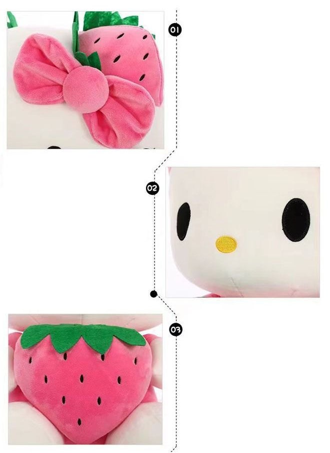 Hello Kitty - دمية هالو كيتي القطيفة على شكل فراولة وردية بسعر خاص - Image 1