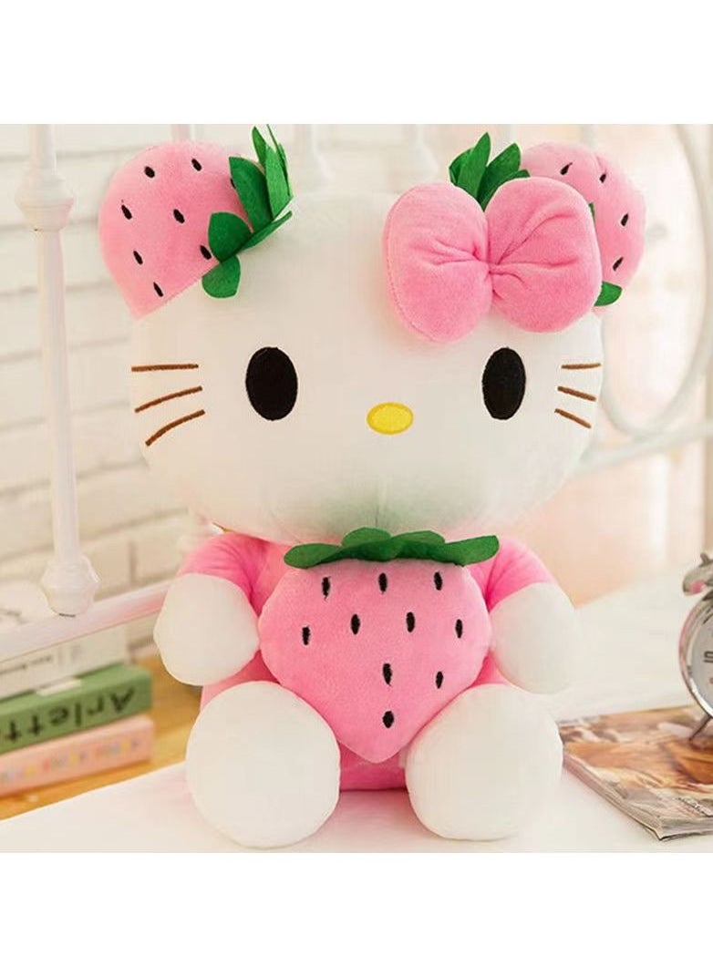 Hello Kitty - دمية هالو كيتي القطيفة على شكل فراولة وردية بسعر خاص - Image 1