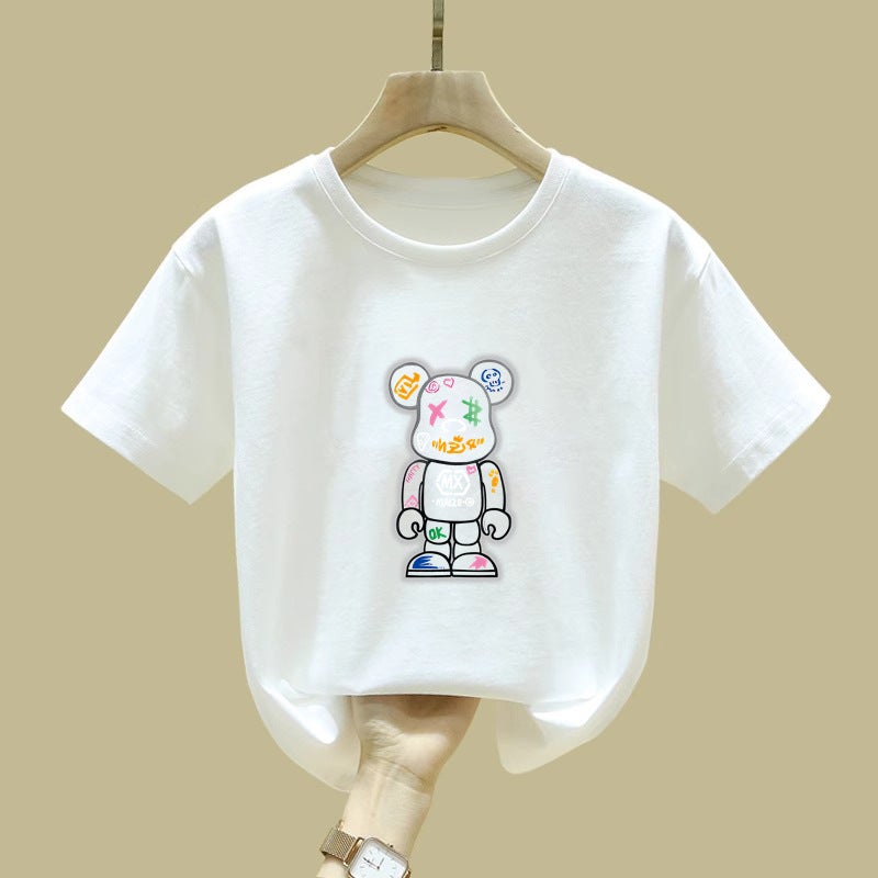 2380# Cotton Children'S Short-Sleeved T-Shirt Children'S Loose All-Match Spring And Middle And Large Children'S Pullover Top - Image 4