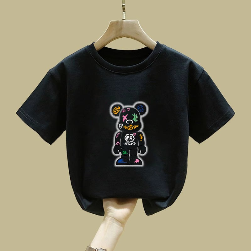 2380# Cotton Children'S Short-Sleeved T-Shirt Children'S Loose All-Match Spring And Middle And Large Children'S Pullover Top - Image 5