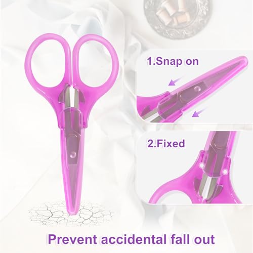 TaShow 10 Pcs Small All Purpose Scissors, Stainless Steel Sharp Mini Detail Craft Scissors With Protective Cover, 3.5" Tiny for Embroidery, Paper Cutting, Sewing, Knitting, Crafting - Image 5