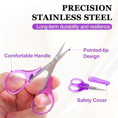 TaShow 10 Pcs Small All Purpose Scissors, Stainless Steel Sharp Mini Detail Craft Scissors With Protective Cover, 3.5" Tiny for Embroidery, Paper Cutting, Sewing, Knitting, Crafting - Image 3