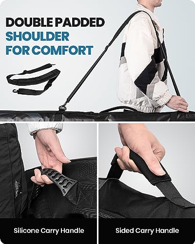 OutdoorMaster Padded Snowboard Bag - Snowboard Bags with Wheels for Air Travel - Travel Snowboard Bag with Water-Resistant Lining Pockets and Removable Shoulder Straps - 75.6 x 13.4 x 7 inch - Image 5