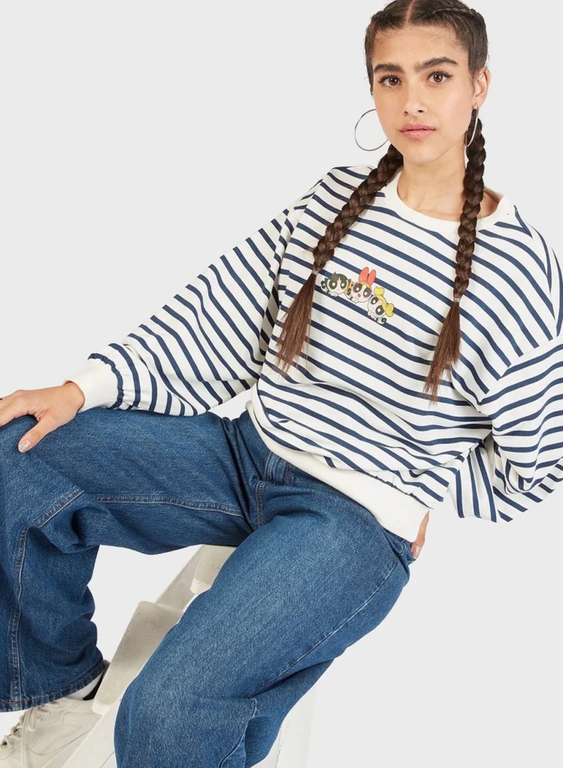 SP Characters Puff Sleeve Stiped T-Shirt