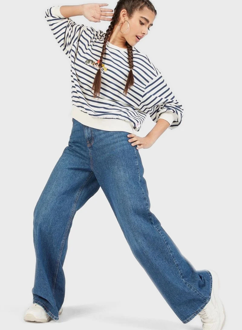 SP Characters Puff Sleeve Stiped T-Shirt