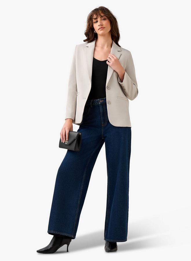 Splash FAV Regular Fit Twill Blazer with Button Closure - Image 3