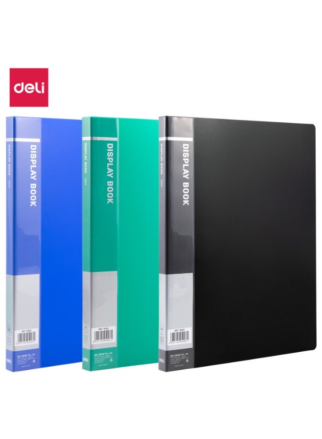 Deli Display Book - A4, 30 Pockets, Anti-Static, Assorted Colors, E5003 - Image 1