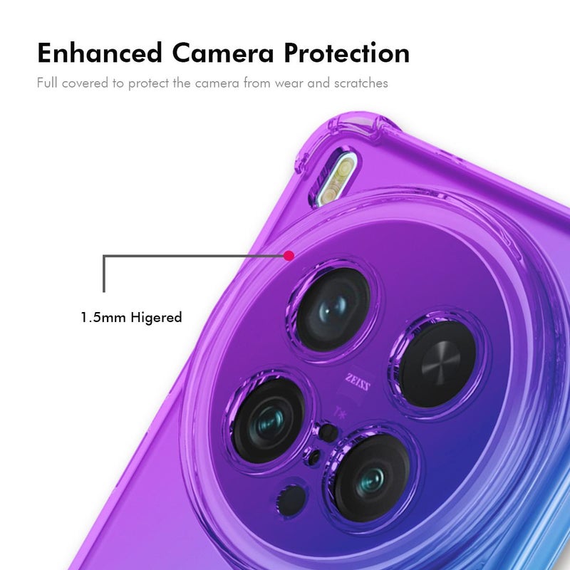 إنكاي جراب هاتف Vivo X200 Ultra Hat-Prince Gradient Airbag TPU (أرجواني أزرق) - Image 4