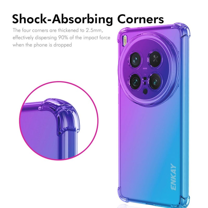 إنكاي جراب هاتف Vivo X200 Ultra Hat-Prince Gradient Airbag TPU (أرجواني أزرق) - Image 2