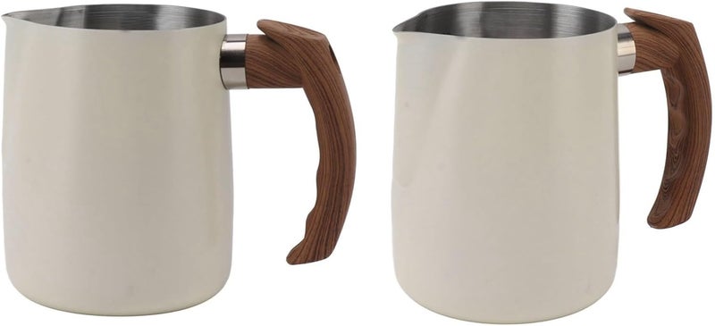 Dioche Latte Art Pitcher 304 Stainless Steel Milk Frother with Builtin Measuring Scale, Dripfree Coffee Steamer with Comfortable Handle (1000ml) - Image 4
