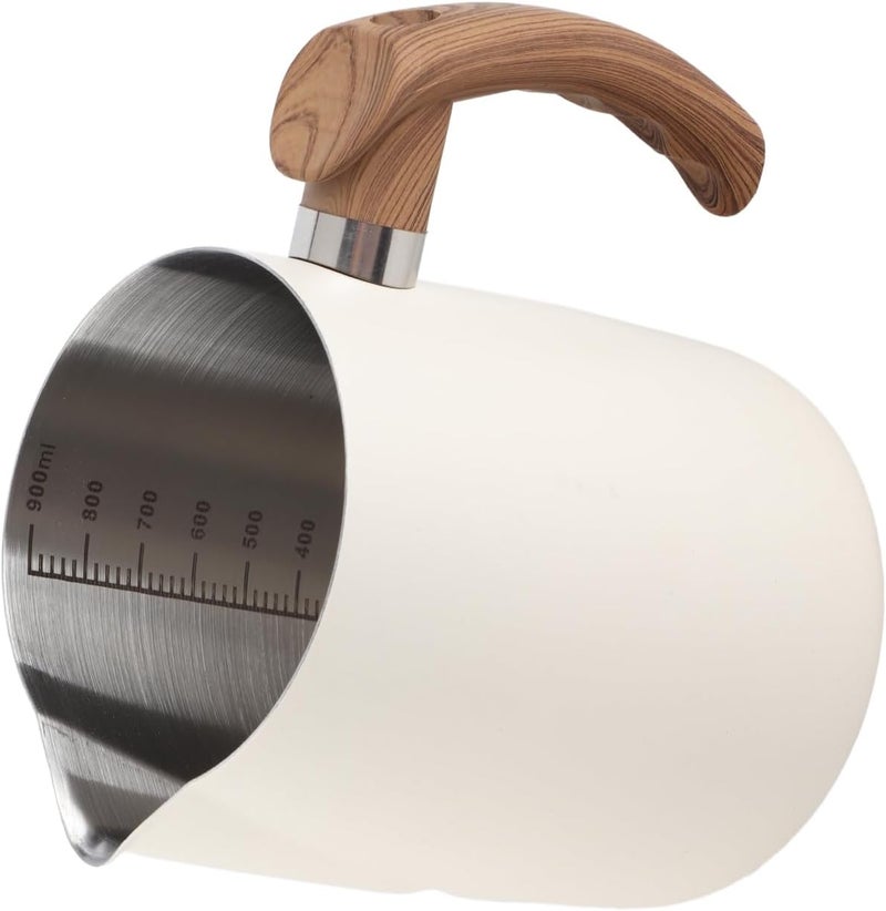 Dioche Latte Art Pitcher 304 Stainless Steel Milk Frother with Builtin Measuring Scale, Dripfree Coffee Steamer with Comfortable Handle (1000ml) - Image 5