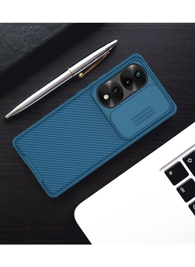 Generic - Case Compatible with Honor 70 Pro/70 Pro+ with Slide Cover Camera Lens Protection (Blue) - Image 1