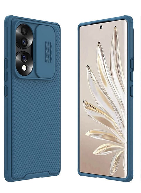 Case Compatible with Honor 70 Pro/70 Pro+ with Slide Cover Camera Lens Protection (Blue)