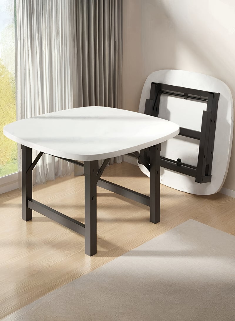 Taimi Folding Dining Table 60x60x52cm - Wooden Kitchen Table with Metal Legs - Elegant Design Portable Table for Indoor and Outdoor Use for Kitchen, Picnics and Camping - Image 1