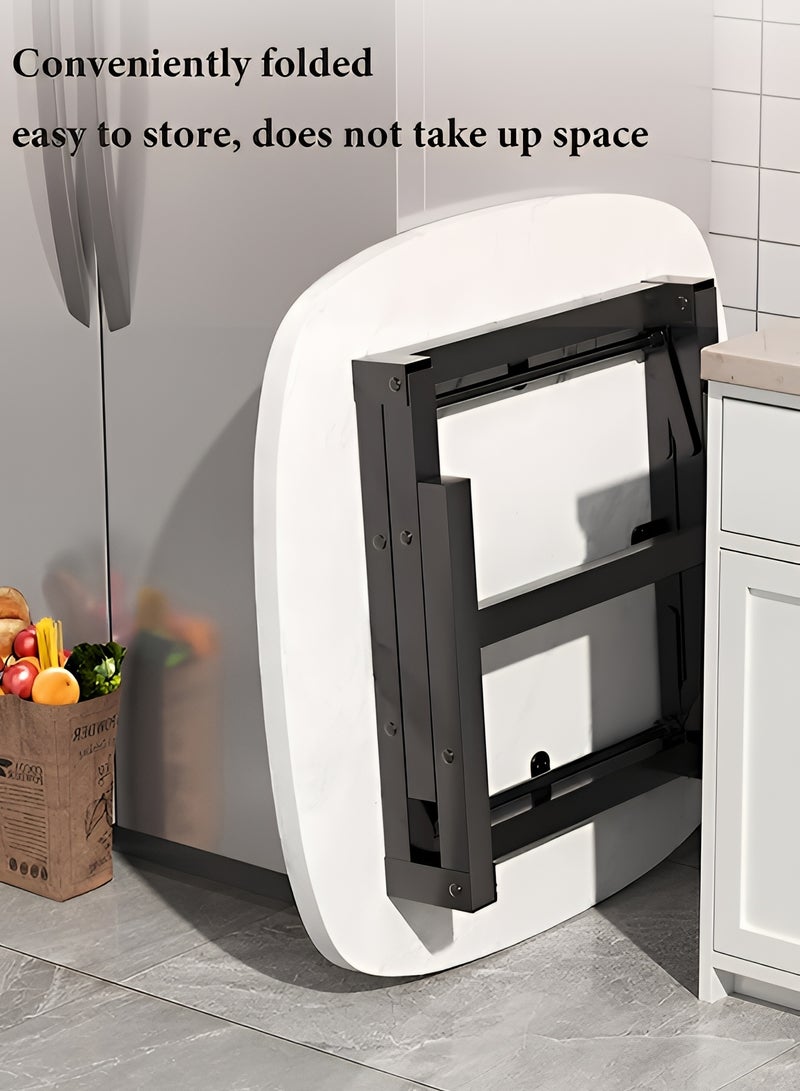 Taimi Folding Dining Table 60x60x52cm - Wooden Kitchen Table with Metal Legs - Elegant Design Portable Table for Indoor and Outdoor Use for Kitchen, Picnics and Camping - Image 4