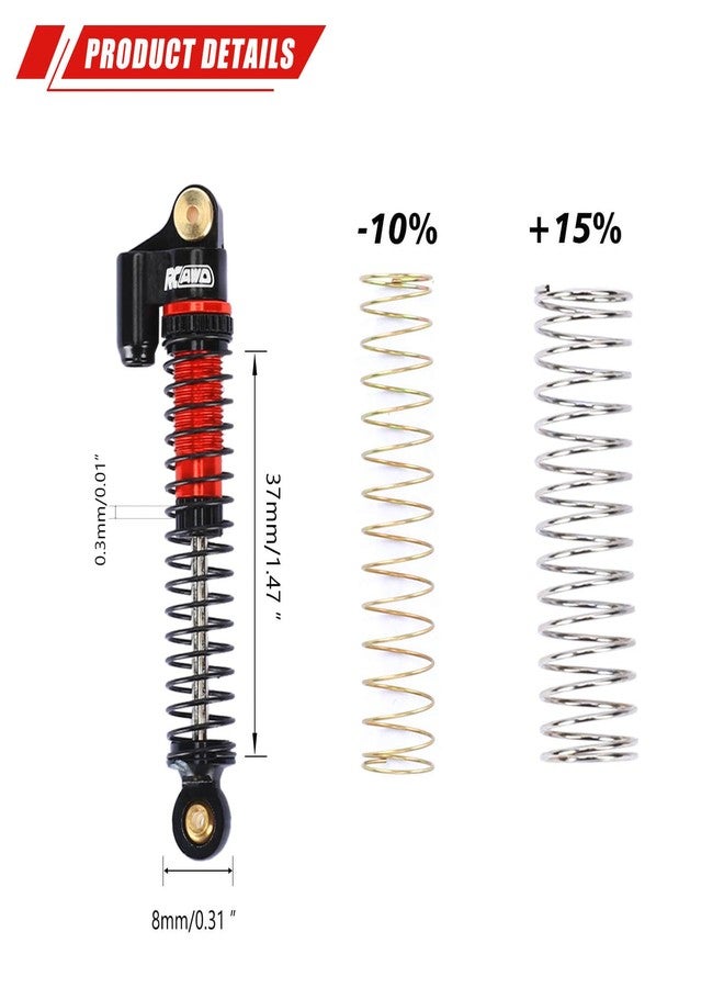 RCAWD 58mm SCX24 Shock Flex Blades Holder Mount Set for 1/24 Axial SCX24 AX24 Front Rear Shocks Tower Upgrades Part Black - Image 3