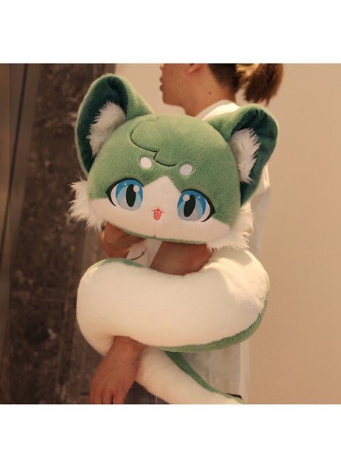 Meow Meow Snake Kitten Pillow Cat Doll Cute Cat Doll Plush Toy Children's Sleeping Rag Doll Snake-Specifications:80cm 0.5-Color:Green Snake