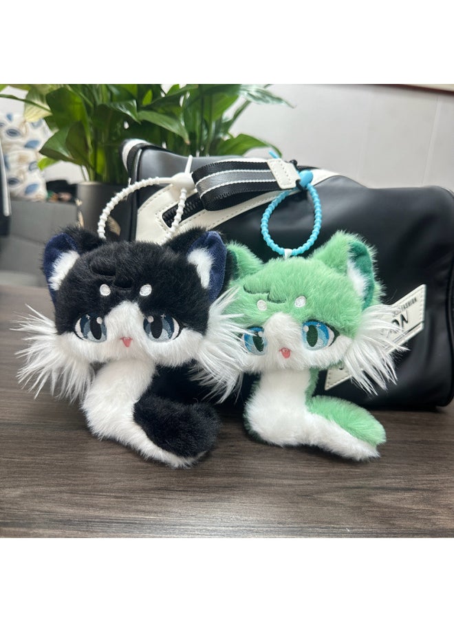 Meow Meow Snake Kitten Pillow Cat Doll Cute Cat Doll Plush Toy Children's Sleeping Rag Doll Snake-Specifications:80cm 0.5-Color:Green Snake