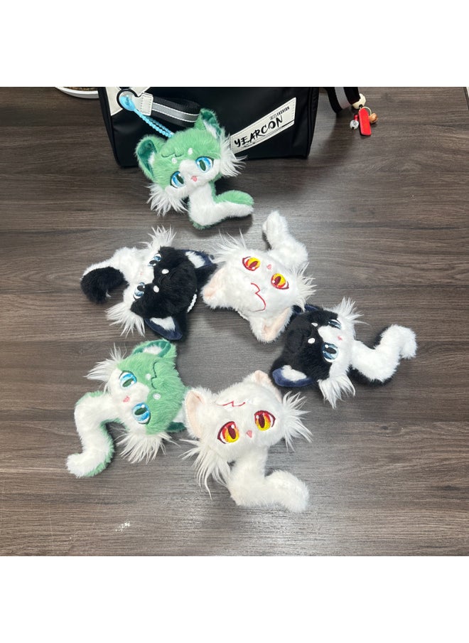 Meow Meow Snake Kitten Pillow Cat Doll Cute Cat Doll Plush Toy Children's Sleeping Rag Doll Snake-Specifications:80cm 0.5-Color:Green Snake