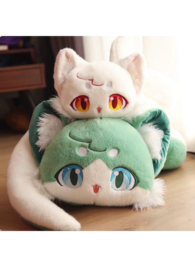 Meow Meow Snake Kitten Pillow Cat Doll Cute Cat Doll Plush Toy Children's Sleeping Rag Doll Snake-Specifications:80cm 0.5-Color:Green Snake