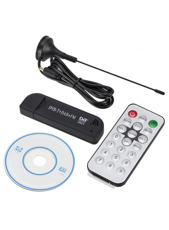 USB 2.0 Digital DVB-T SDR Dongle T2/C/FM/ ISDB-T Converter-Color:Black Dvb-t+fm+dab Fc0012  - Image 1