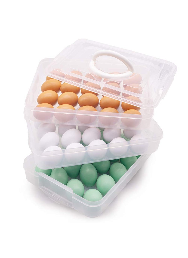 Flipco Flipco Egg Holder 3Layer Deviled Egg Tray with Lid Egg Carrier Box Dispenser Container with Handle for 72 Eggs  - Image 2