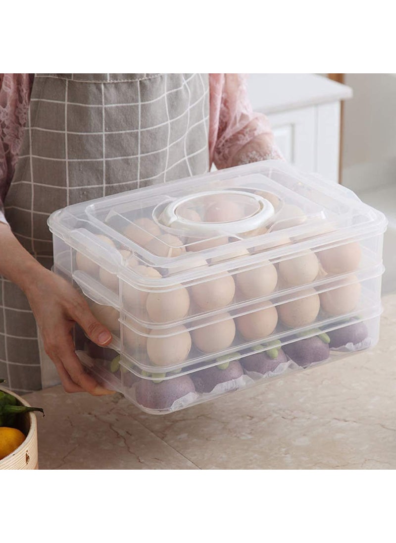 Flipco Flipco Egg Holder 3Layer Deviled Egg Tray with Lid Egg Carrier Box Dispenser Container with Handle for 72 Eggs  - Image 4