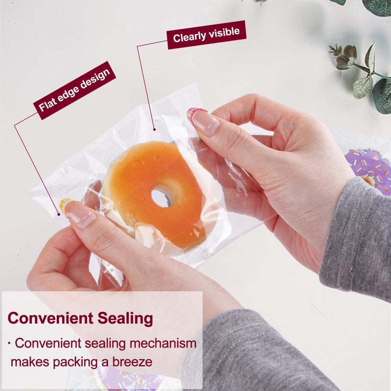 Ksmxos 300PCS Clear Self Sealing Cellophane Bags - Cookie, Candy & Bread Bags (5x6 Inches) - Image 5