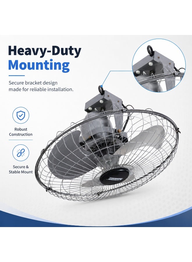 Khaleegia 18-Inch Metal Orbit Ceiling Fan with 360-Degree Oscillation - Grey - Image 3