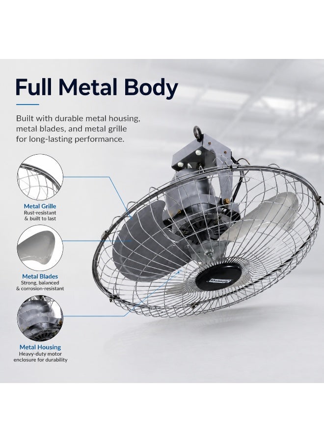 Khaleegia 18-Inch Metal Orbit Ceiling Fan with 360-Degree Oscillation - Grey - Image 4