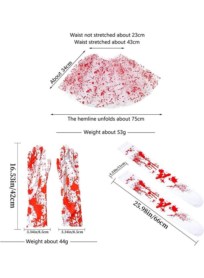 JCB CHIC Halloween Costume for Women , Halloween Tulle Skirt Women,  Halloween Dress Including  Gloves Stockings and Skirt for Cosplay  Party Props(3Pcs set) - Image 2