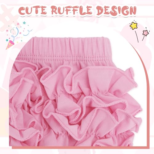 Durio Baby Bloomers for Toddler Girls Ruffle Diaper Covers for Girls Cute Cotton Baby Girl Shorts White 6-12 Months - Image 5