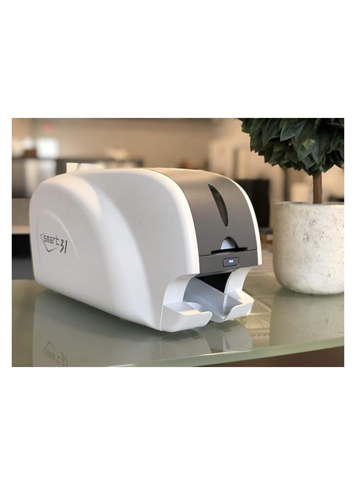 اي دي بي IDP SMART-31 Series ID Card Simplex Printer Kit with Software, Manual and Guides - Includes 250-Print YMCKO Color Ribbon and 100 PVC Plastic Cards - Image 2