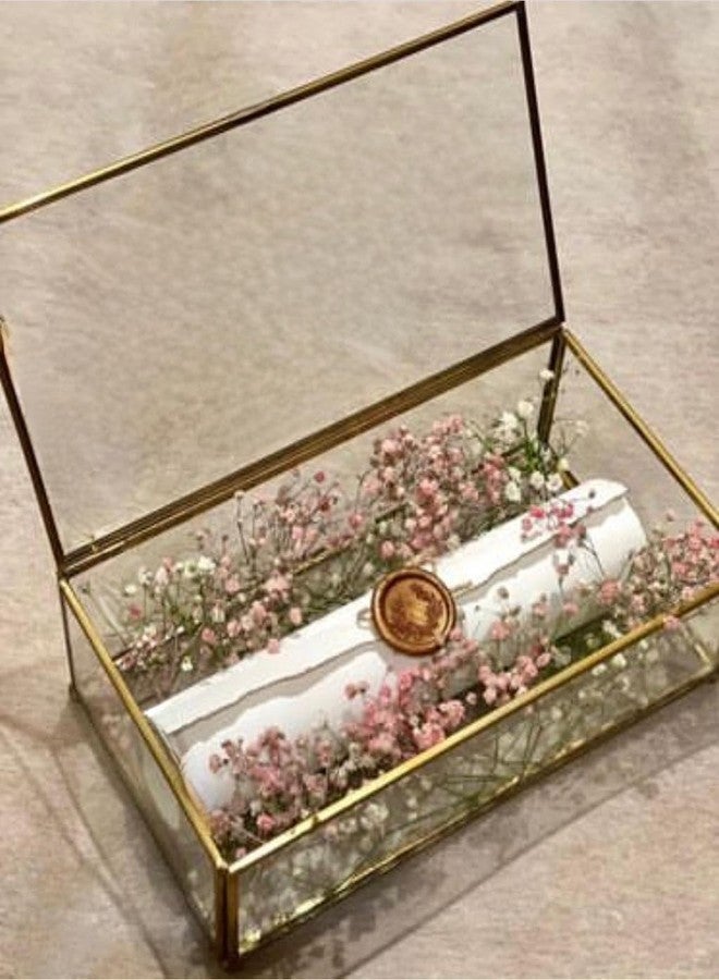 ARTINCO صندوق هدايا مزخرف بالذهب من مجموعة ARTINCO Brass Art India Collections، مناسب لدعوات الزفاف، صندوق هدايا 9 × 4.75 × 2.75 بوصة (23 × 12 × 7 سم) - Image 2