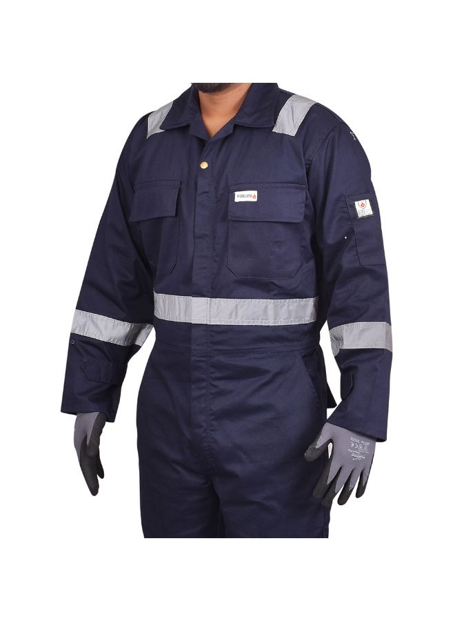 Vaultex KCH 230GSM Fire Retardant Reftlective tape cotton coverall,Navy Blue, XL - Image 2