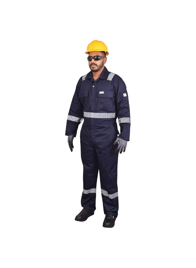 Vaultex KCH 230GSM Fire Retardant Reftlective tape cotton coverall,Navy Blue, XL - Image 1