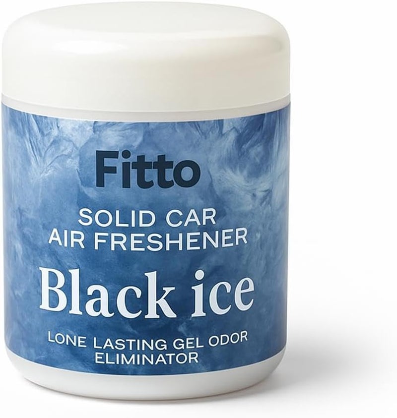 Fitto Solid Car Air Freshener Black ice Scent, Long Lasting Gel Odor Eliminator for Car Interior and Dashboard, 200gms - Image 1
