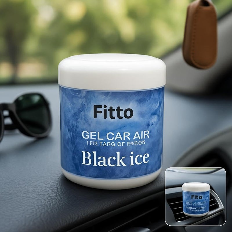Fitto Solid Car Air Freshener Black ice Scent, Long Lasting Gel Odor Eliminator for Car Interior and Dashboard, 200gms - Image 3