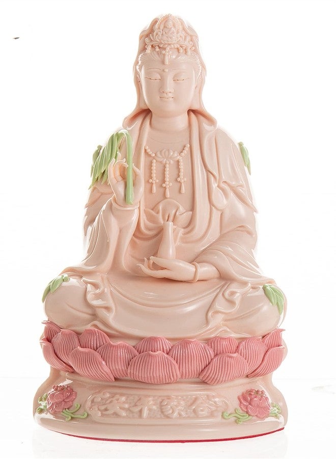 FENGSHUI-CAISHEN تمثال غوان يين، كوان يين، كوان يين، تمثال بوذا أنثى - إلهة الرحمة والشفقة - تمثال أفالوكيتشفارا في وضعية التأمل الزن - مصنوع يدويًا من السيراميك - مناسب لليوغا والتأمل والزن وفنغ شوي وديكور المنزل - Image 1