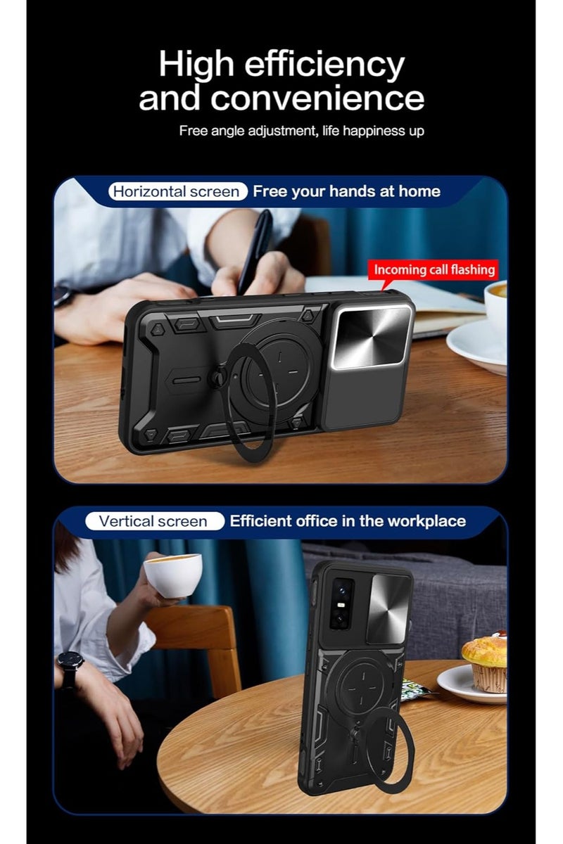 CHEROSIN Infinix GT 30 Pro Case and Tempered Glass Screen Protector Set with Slide Camera Cover and Magnetic Car Mount for Daily Use and Outdoor Protection - Image 5
