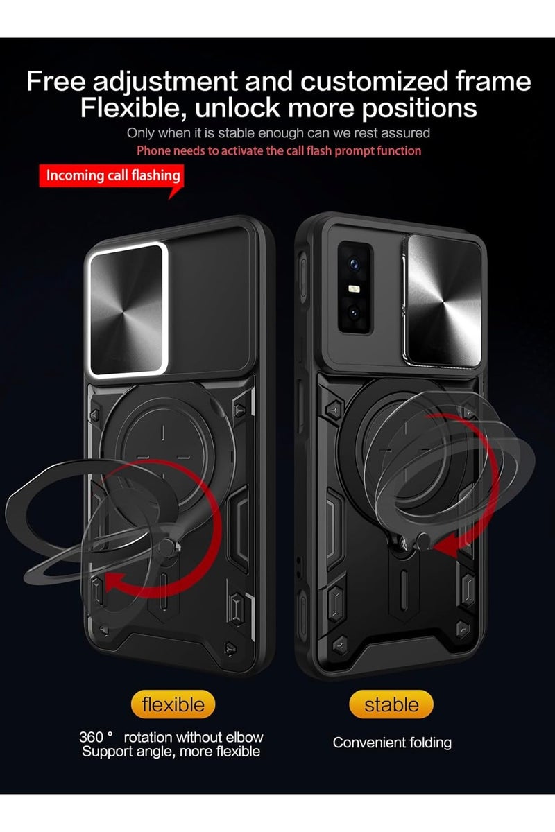 CHEROSIN Infinix GT 30 Pro Case and Tempered Glass Screen Protector Set with Slide Camera Cover and Magnetic Car Mount for Daily Use and Outdoor Protection - Image 2