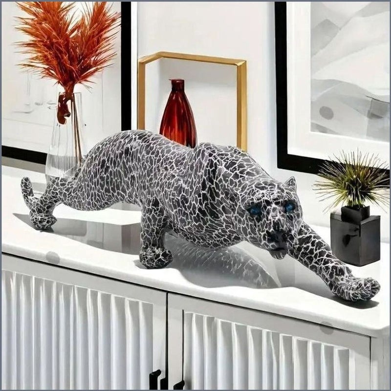 Decorative Resin Figurine Black and White Pattern, 42cm Length, 11cm Height - Image 1