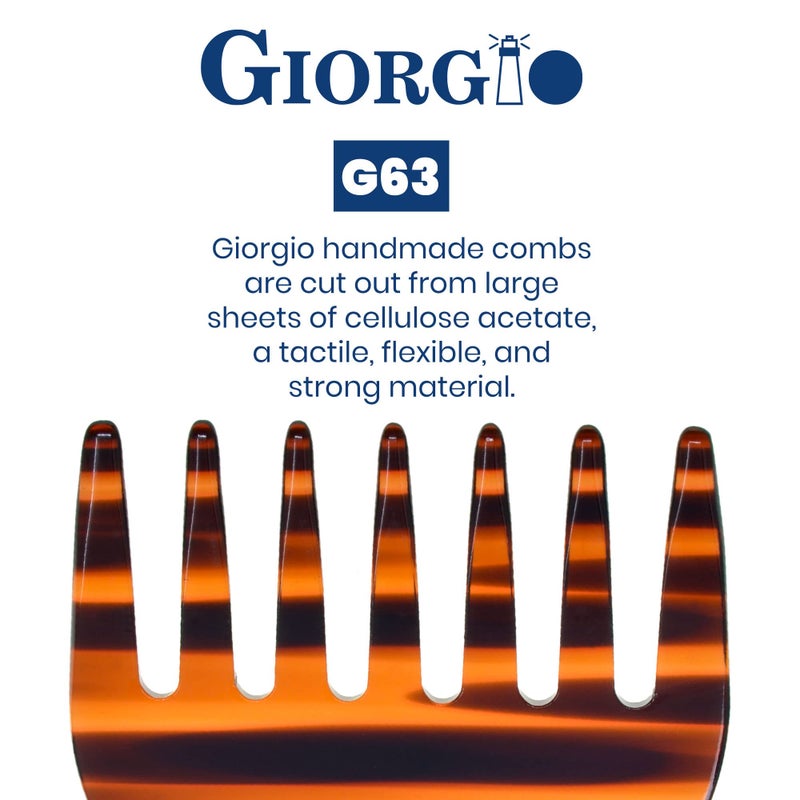 Giorgio G63 Detangling Comb for Women - Wide Tooth, Pocket and Travel Size for Thick Hair, Wet or Dry Everyday Care. Handmade, Saw-Cut, and Polished - Image 5