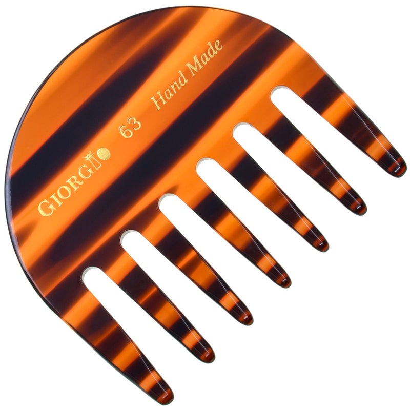 Giorgio G63 Detangling Comb for Women - Wide Tooth, Pocket and Travel Size for Thick Hair, Wet or Dry Everyday Care. Handmade, Saw-Cut, and Polished - Image 1
