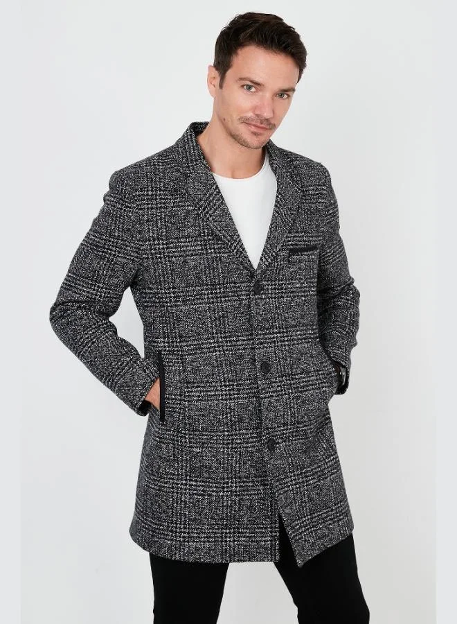 Buratti  Buratti Slim Fit Single Vent Button-Down Mono Collar Cashmere Coat Men's COAT 5840098 for Men | Best Price UAE