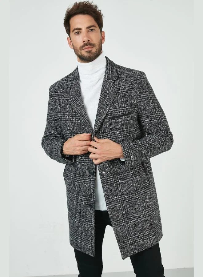 Buratti Slim Fit Single Vent Button-Down Mono Collar Cashmere Coat Men's COAT 5840098